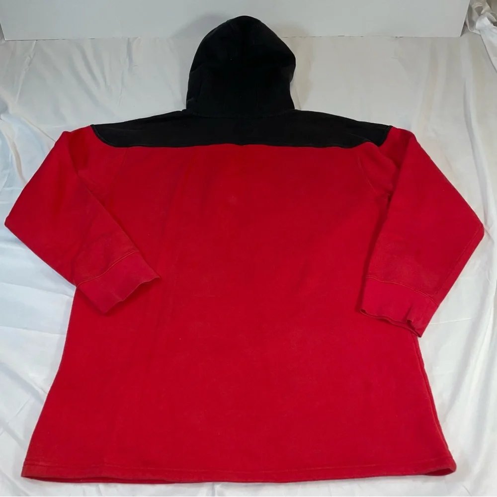 Fanatics NHL Chicago Blackhawks Hoodie Mens‎ Large Red Black Lace Up Pullover